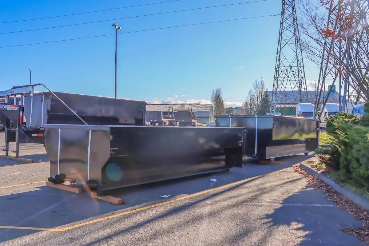 Roll-off dumpster ready for waste disposal at job site for Commercial Dumpster Rental in Philadelphia